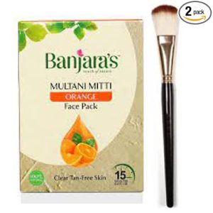 BANJAARA'S MULTANI MITTI ORANGE FACE PACK 100 g & FACE PACK BRUSH COMBO