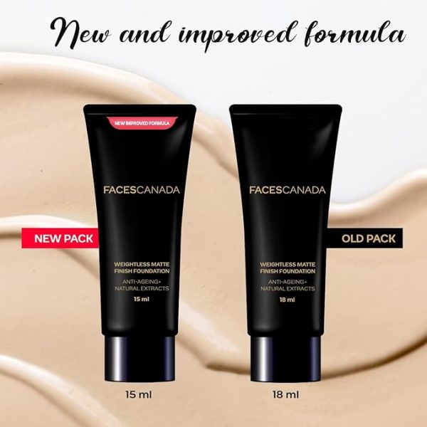 FACESCANADA Weightless Matte Finish Foundation - Ivory, 15ml | Lightweight | Natural Finish | Anti-Ageing | Non-Clog Pores | Enriched With Olive Seed Oil, Grape Extract, Shea Butter - Image 6