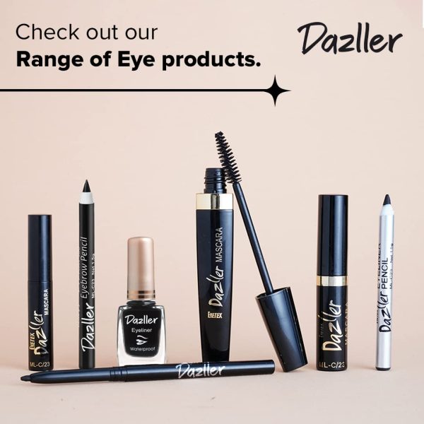 Dazller Liquid Eyeliner Waterproof, 9.5ml, Black, Smudge-proof, Matte, One stroke application, Long-lasting, Deeply pigmented, Lightweight, Quick-drying - Image 7
