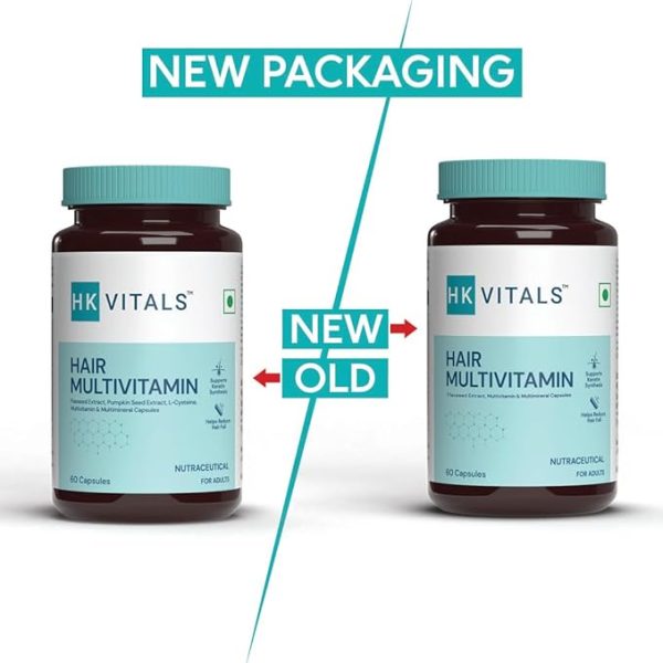 HealthKart HK Vitals Hair Vitamin with DHT Blockers, Omega & Biotin, Supports Keratin Synthesis & Helps Reduce Hair Fall, 60 Multivitamin Capsules - Image 3