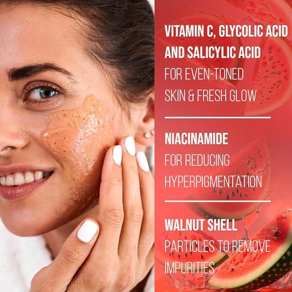 FACES CANADA Watermelon Fresh Glow Face Scrub, 70ml | With 2% w/w Salicylic Acid | Exfoliates & Removes Impurities For Smooth, Flawless Skin | Reduces Hyperpigmentation, Dullness & Dark Spots | Even Toned & Fresh Glow - Image 3